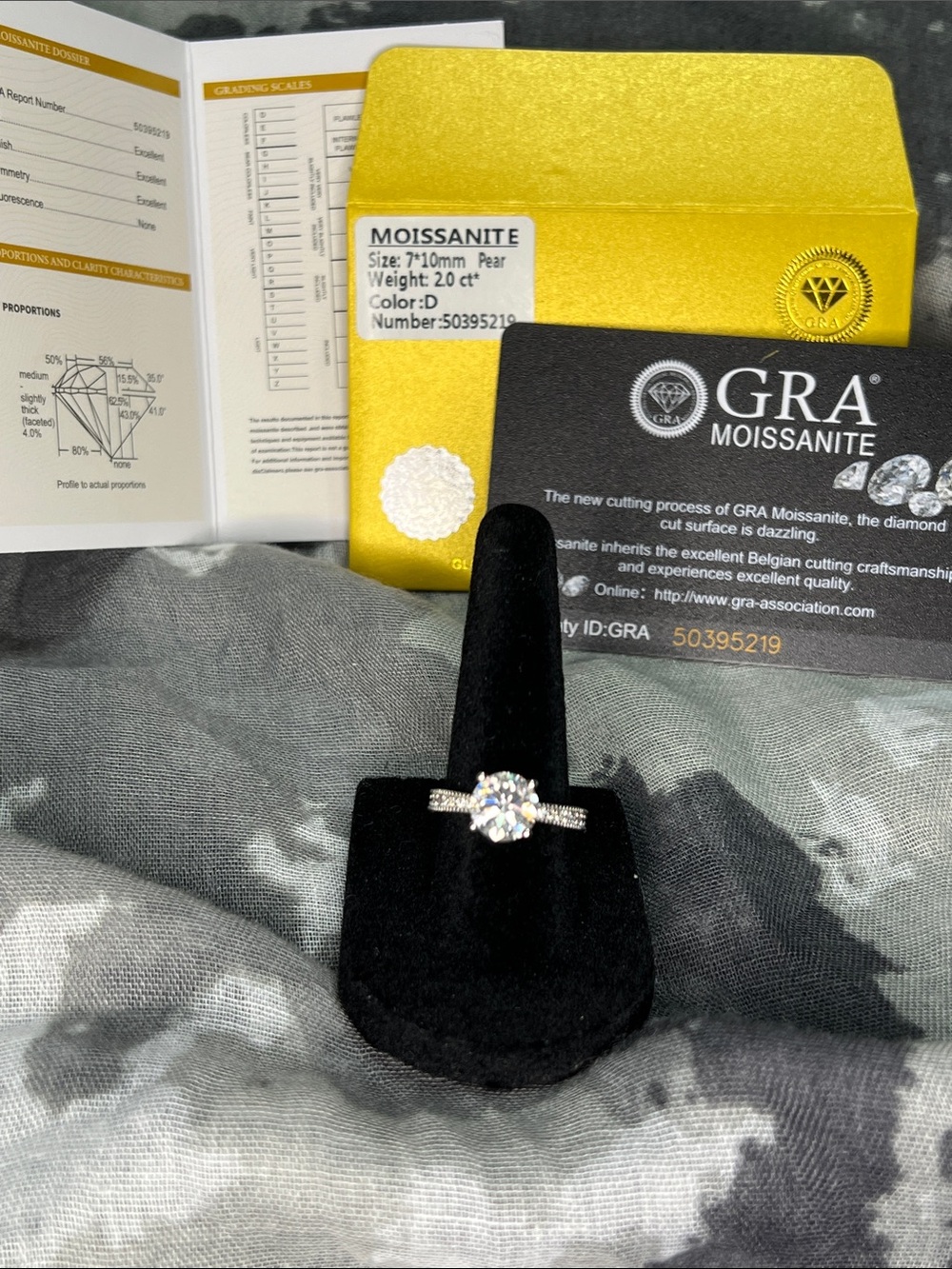 2ct GRA Moissanite Solitaire Engagement Ring in Sterling Silver